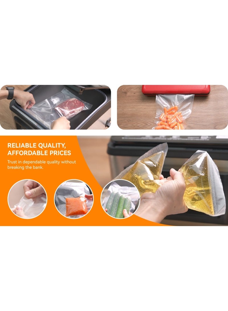 VIUAUAX Vacuum Sealer Bags,Heavy Duty Pre-Cut Design Commercial Grade 10*15cm Food Sealable Bag for Heat Seal Food Storage, Seal Bag Boilsafe to 280°F Freezable, Resizable,Reuseable (100Pcs) - Image 3