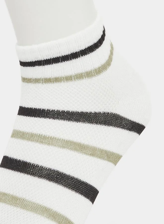 Styli Set of 5 - Printed Detail Ribbed Cuff Ankle Socks