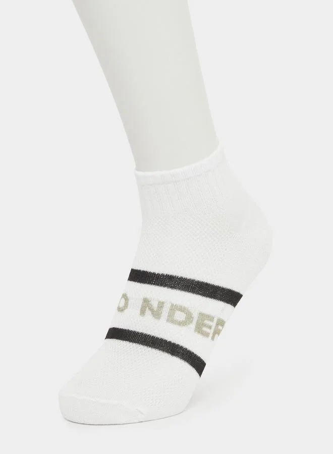 Styli Set of 5 - Printed Detail Ribbed Cuff Ankle Socks