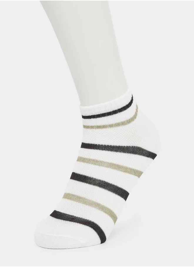 Styli Set of 5 - Printed Detail Ribbed Cuff Ankle Socks