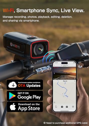AKEEYO AKY-710S Motorcycle Camera 4K 28fps, 2K 55fps, Wide-Angle 142°, IP67, 5MP, Loop & Emergency Recording, Parking Monitor, Motorcycle Bike,Outdoor Sports, Rechargeable, 64GB Card Included - Image 5