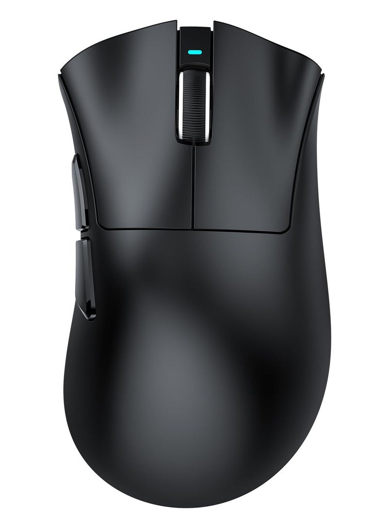 هجوم القرش ماوس ألعاب لاسلكي V3 فائق الخفة، مستشعر PAW3311، 500 مللي أمبير/ساعة، 62 جرام، 25 كيلو نقطة في البوصة 2.4 جيجا/بلوتوث/يو إس بي-سي ماوس لاسلكي قابل لإعادة الشحن مع 5 أزرار قابلة للبرمجة لأجهزة الكمبيوتر المحمولة والكمبيوتر الشخصي وأجهزة ماك (أسود) - Image 1