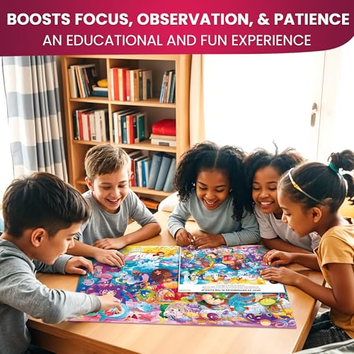 QUOKKA 100 Piece Puzzles for Kids Ages 8-10 – 3XSET Puzzles for Kids Ages 4-6 – Search & Find Mermaids Unicorns Kid Activities Included for 5-8 Year Old – Toddler Learning Toy Game Gift for Girls - Image 5