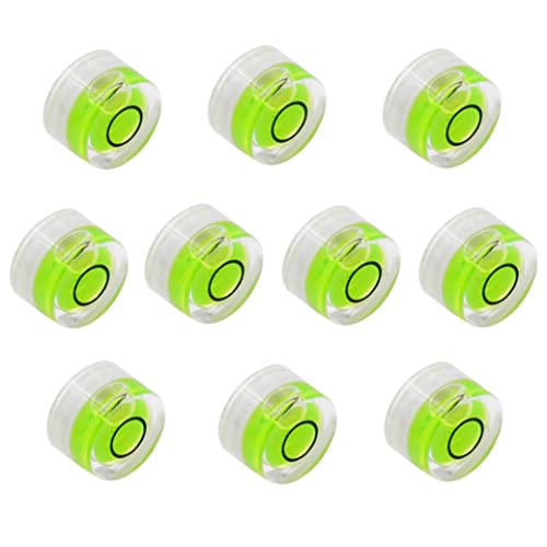 WOYISEPG 10Pcs Bubble Spirit Levels Mini Circular Bullseye Bubble Level Small Round Spirit Level Measuring Layout Tools (10x6mm, Non-Adhesive) - Image 1