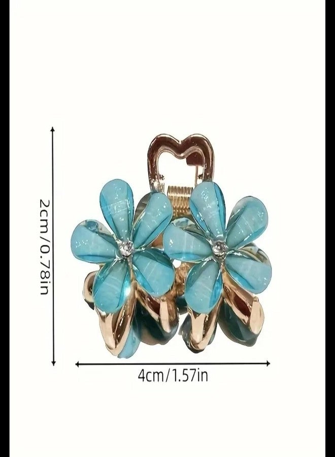 WECROO Elegant Floral Hair Clips Set, Crystal Rhinestone Decorated Flower Barrettes, Floral Hair Claw Clucher Clips with Daisy Flower Design for Women & Girls (Pack of 3) Multicolor - Image 5