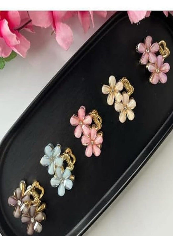WECROO Elegant Floral Hair Clips Set, Crystal Rhinestone Decorated Flower Barrettes, Floral Hair Claw Clucher Clips with Daisy Flower Design for Women & Girls (Pack of 3) Multicolor - Image 3