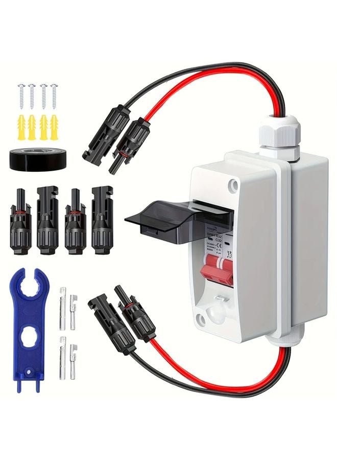 32A Photovoltaic Circuit Breaker with MC4 Head 4 Pairs Relay for Solar PV Power Supply - Image 1