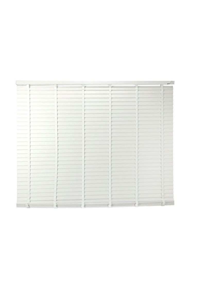 Generic - Venetian blind made of artificial wood, white color, size 180 x 180 cm - Image 1