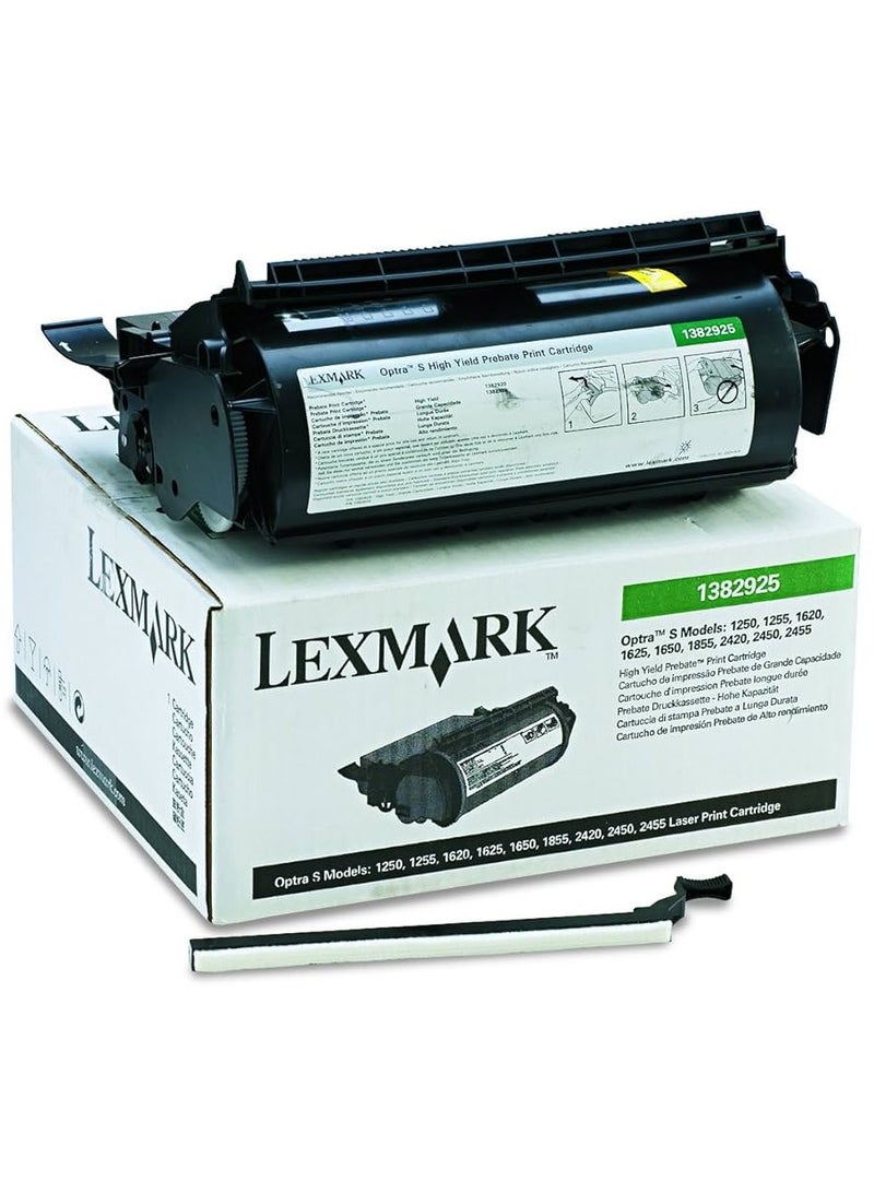 Lexmark 1382925 High-Yield Black Toner Cartridge -Black -Laser -17600 Page -1 Each -Retail