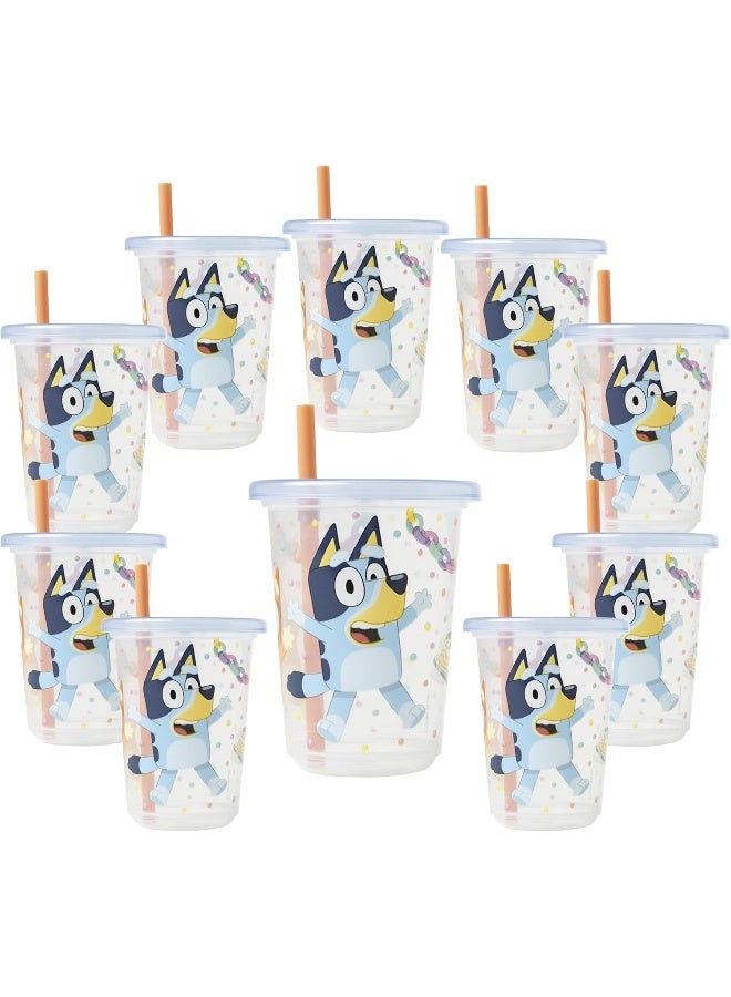 the FIRST years أكواب شرب الأطفال القابلة للإزالة من بلوى - أكواب شرب للأطفال مقاومة للتسرب مع أغطية قابلة للتثبيت وشفاطات - هدايا بلوى ولوازم حفلات بلوى - 10 أونصات - 10 قطع - Image 1