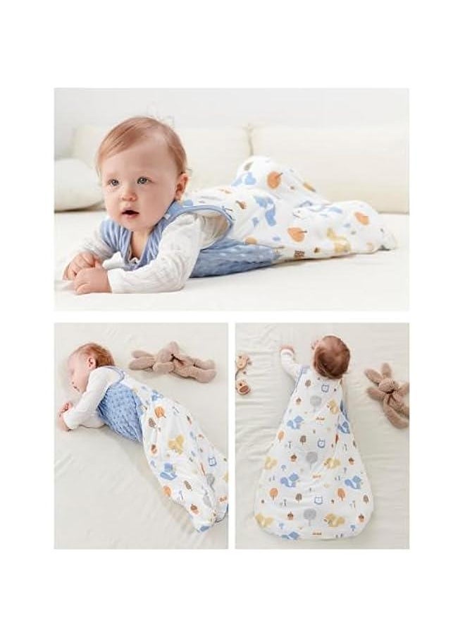 MIXDE Baby Sleep Bag, 1.5 Tog Cotton Sleep Sack 0-12 months Baby Wearable Blanket with one-Way Zipper,and Corner Guard, Baby Gown Newborn Cotton Nightgown  - Image 3