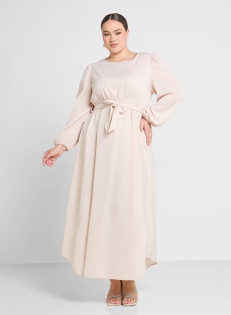 Ginger Plus Belted Sleeve Midi Dress - Image 1
