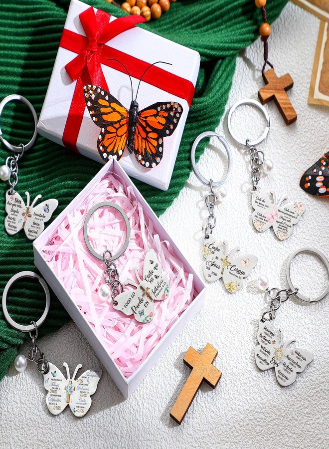Siifert 12Pcs Christian Christmas Keychain Gift for Women Bulk Religious Scripture Inspirational Bible Prayers Church Gift(Butterfly) - Image 2