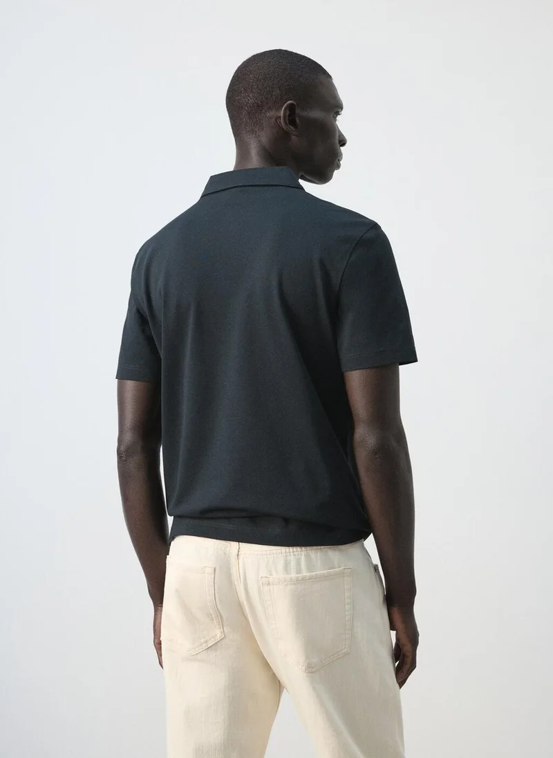 Mango Man Slim fit piqué polo