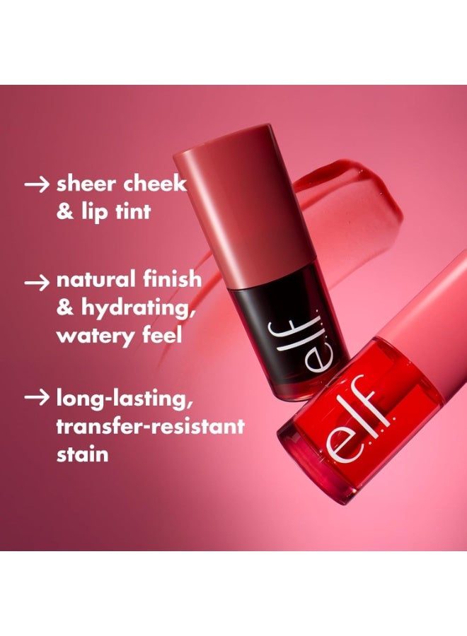 elf Sheer For It Blush Tint - Buildable Stain For Lips + Cheek,Pink Positive - Image 4