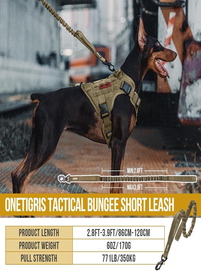 OneTigris Tactical Dog Training Bungee Leash with Control Handle Quick Release Nylon Leads Rope (Tan) - Image 2