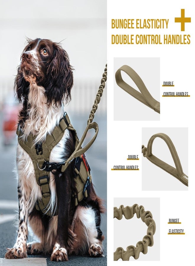 OneTigris Tactical Dog Training Bungee Leash with Control Handle Quick Release Nylon Leads Rope (Tan) - Image 4