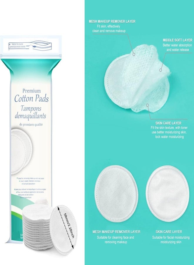 Aternal 100PCS Cotton Round Pads 100% Natural Cotton Premium Makeup Remover Pads Facial Cleansing Round Pads, Lint Free, Hypoallergenic and Ultra Soft Double Sided Pads Baby Care Wipes & Pads (50 x 2) - Image 3