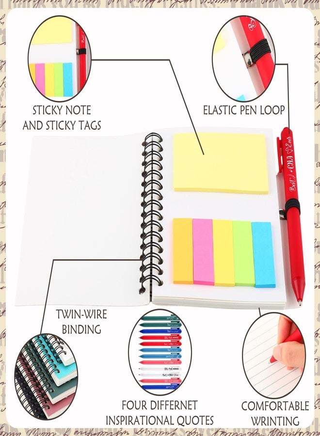 Vesici 12 Set Christmas CNA Gifts Bulk CNA Inspirational Kraft Spiral Notebooks with Sticky Notes Pen Gift for Nursing Coworker Medical Staff Healthcare Office Supplies (6 Colors) - Image 4