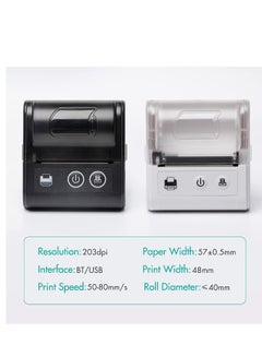 Generic 2 Packs of Portable Mini Thermal Receipt Printer Black and White with 2 Rolls of Paper High Speed Wireless Printer  Compatible with mobile and computer system Suitable for Coffee Shop Restaurant Conve  - Image 4