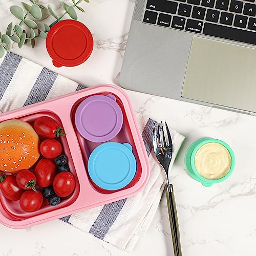 KOLUTI Nonstick Silicone 1.6oz Salad Dressing Container To Go, 4 Pcs Small Condiment Cup with Lid, Sauce Storage Box for Lunch Bento, Leak-proof, BPA Free, Dishwasher & Microwave & Oven Safe - Image 2