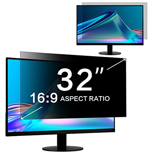 ZOEGAA 32 Inch Computer Privacy Screen Filter for 16:9 Widescreen Computer Monitor 27.87"x15.66", Removable Computer Screen Privacy Shield and Anti Blue Light Anti Glare Screen Protector - Image 1