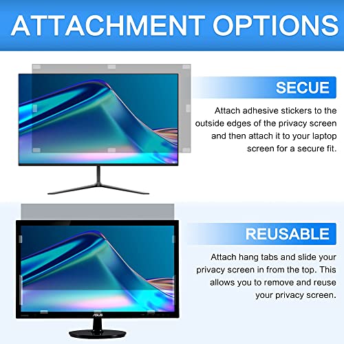 ZOEGAA 32 Inch Computer Privacy Screen Filter for 16:9 Widescreen Computer Monitor 27.87"x15.66", Removable Computer Screen Privacy Shield and Anti Blue Light Anti Glare Screen Protector - Image 5