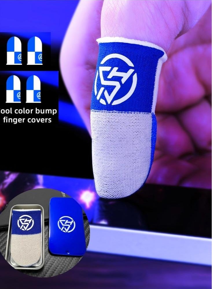 2 Pairs Of Mobile Game Touch Screen Finger Sleeves, With Metal Storage Box, Ultra-Thin 0.25mm Finger Sleeves, Ultra-High Sensitive Touch, Smooth Operation, Sweat-Absorbent, Odorless, Breathable, Seamless Finger Sleeves, Suitable For Pubg And Other Games - Image 1