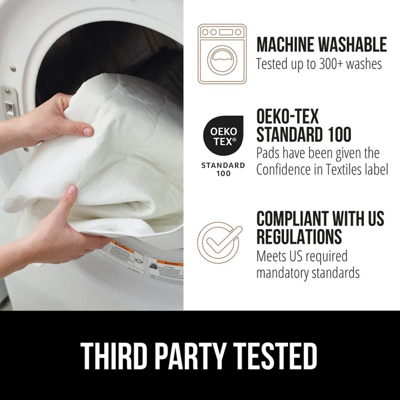 GORILLA GRIP Washable Underpads, Waterproof Reusable Heavy Absorbency Incontinence Bed Pads, Leak Proof Toddler Mattress Pad, 52x34 Slip Resistant Protector for Bedwetting, Adults and Kids, White - Image 5