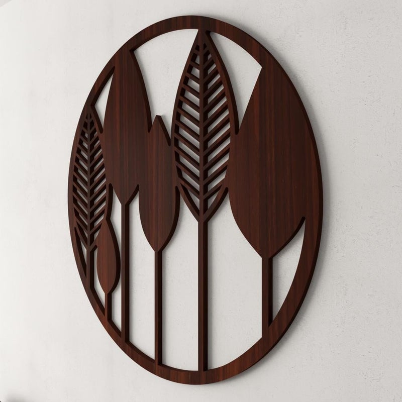 Marktna Wooden decorative plaque with a leaf design, measuring 40x40 cm - Image 3