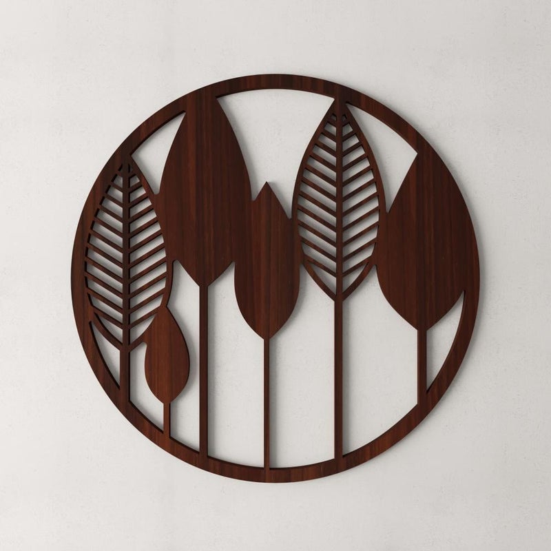 Marktna Wooden decorative plaque with a leaf design, measuring 40x40 cm - Image 2