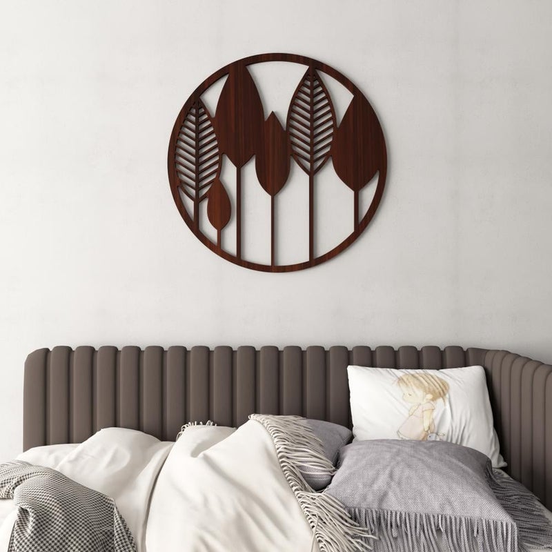Marktna Wooden decorative plaque with a leaf design, measuring 40x40 cm - Image 1
