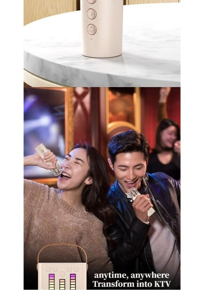 Mini Karaoke Machine with 2 Wireless Microphones Karaoke Machine for Adults and Kids with Wireless Microphones PA Speaker System for Family Party Singing - Image 4