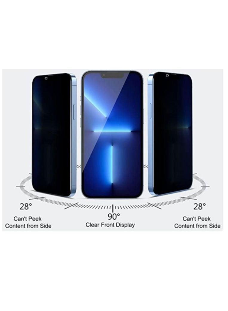 MOCOM Privacy Tempered Glass Screen Protector for Apple iPhone 13 Pro Black