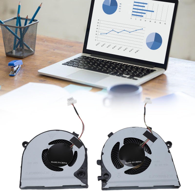 Gaming Laptop CPU GPU Cooling Fan Replacement 4 Pin Connector 0GWMFV 0TJHF2 Metal ABS Compatible With Dell G3 15 3579 Black - Image 5