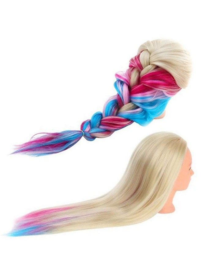 Beauty Star 29" Colorful Mannequin Head With 100% Syntheic Hair Professional Bride Hairdressing Cosmetology Doll Head Training Head With Table Clamp And Hair Styling Kit - Image 4