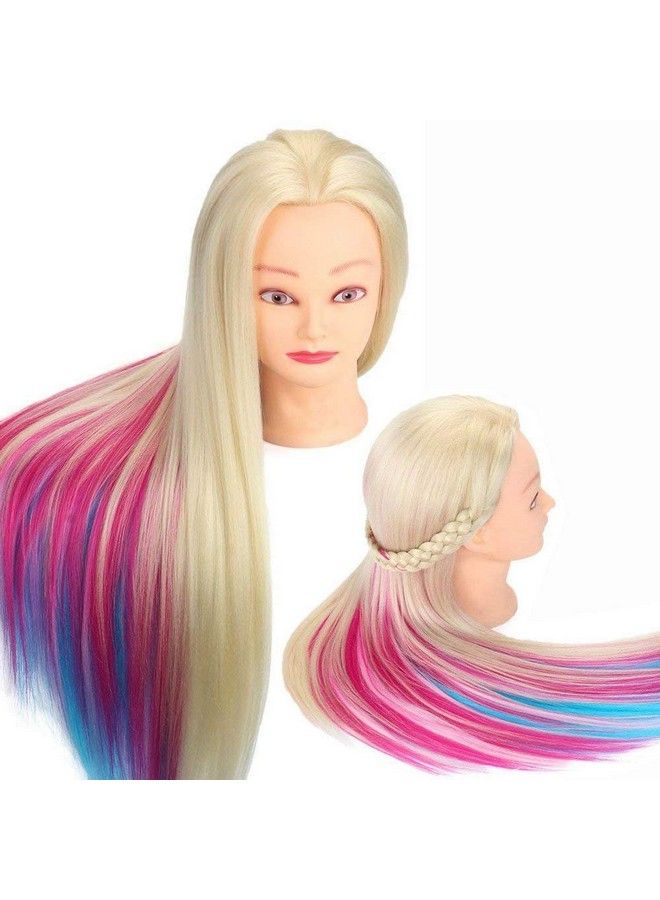 Beauty Star 29" Colorful Mannequin Head With 100% Syntheic Hair Professional Bride Hairdressing Cosmetology Doll Head Training Head With Table Clamp And Hair Styling Kit - Image 5