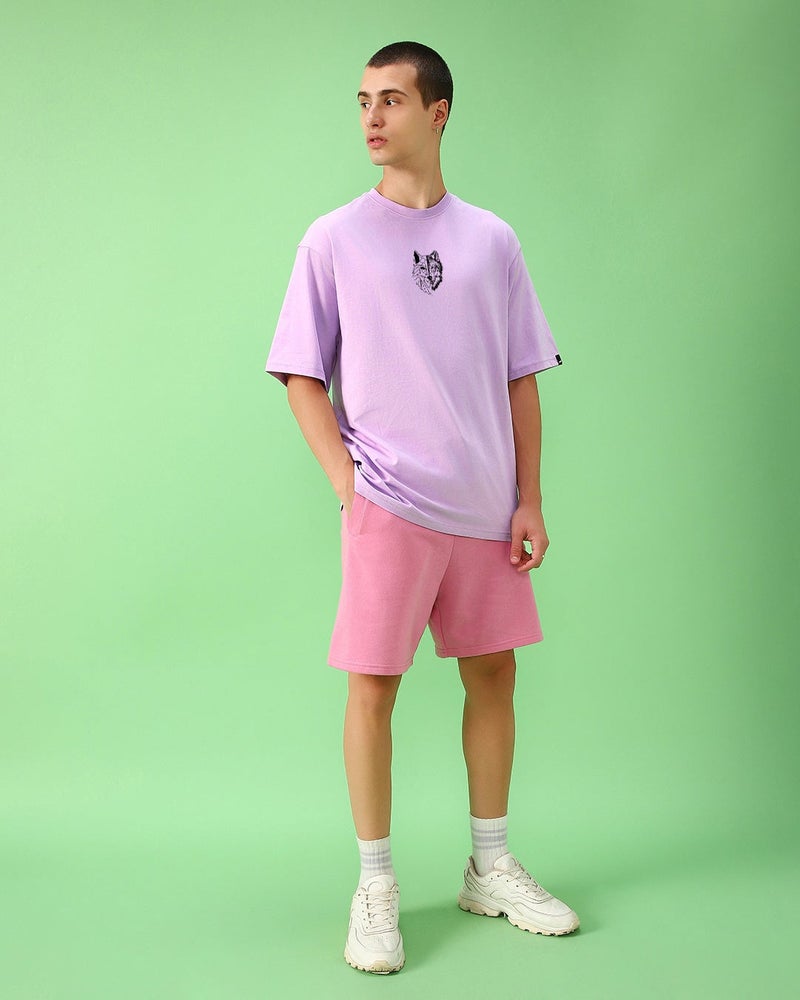 bewakoof Men's Purple Beast Within Graphic Printed Oversized T-shirt - Image 5