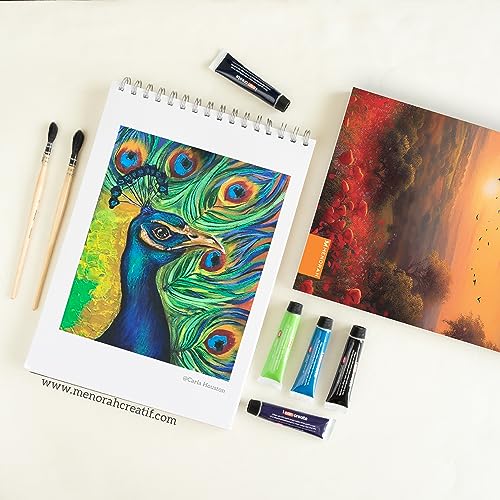 MENORAH - A4 Sketch Book - 140 GSM | (100 Pages/50 Sheets) | A4 Sketchbook | Metal Wire-O Bound Drawing Notebook | (21.0 x 29.7 cm)- Romantic Sunset Design - Image 4