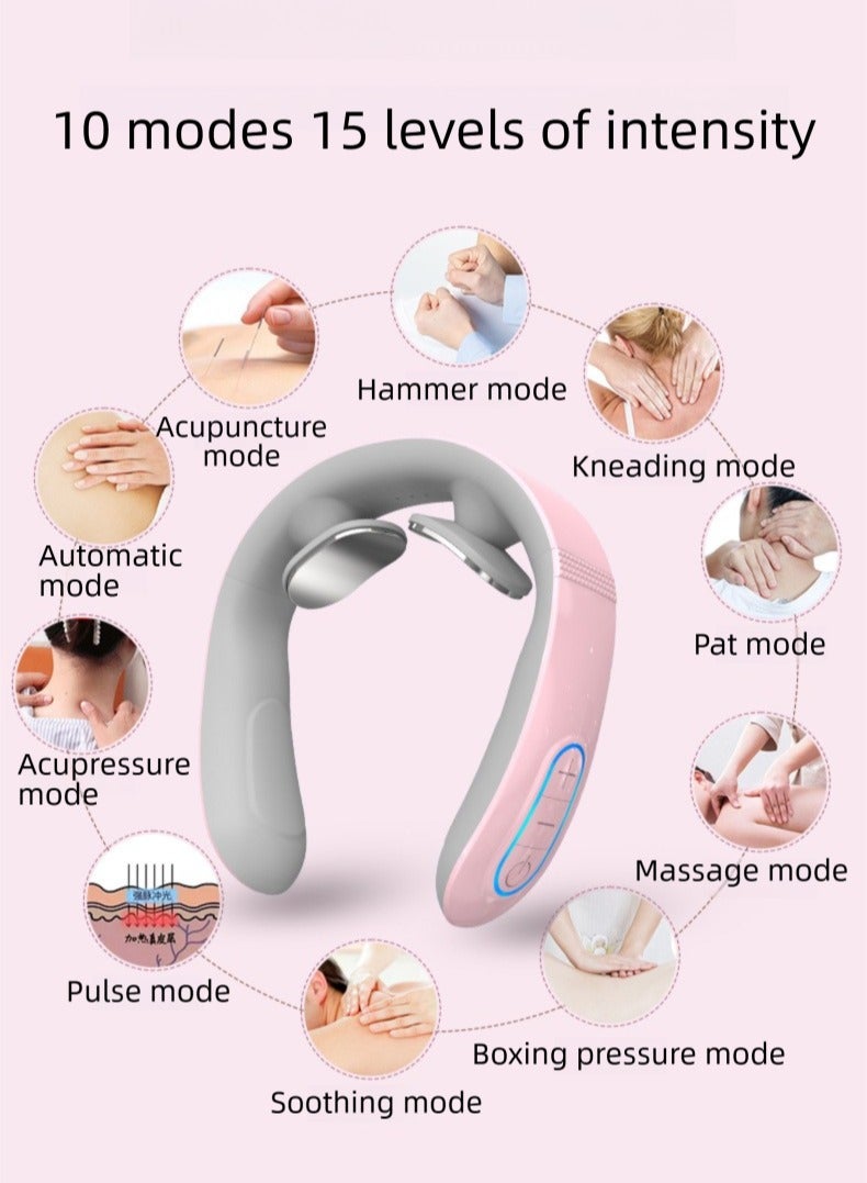 ONLYMAY Neck Massager, Intelligent Neck Massage for Shoulder, Back & Cervical Pain Relief , Lymphatic Drainage Neck Massager, Electric Pulse Massager with 10 Modes, Portable Neck Massage for Pain Relief  - Image 4