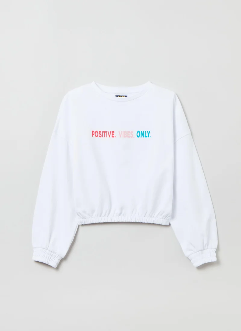 او في اس Ovs Sweatshirt In Cotton With Printed Lettering
