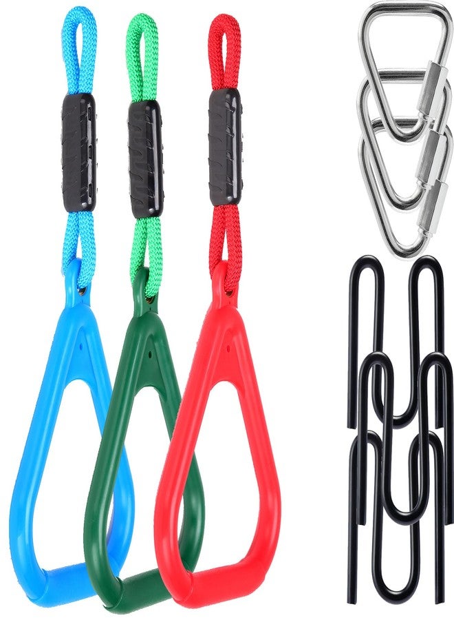 مقابض مثلثة ملونة لمسارات عقبات Monkey Line و Gorilla Line و Ninja Warrior - مجموعة توسعة كاملة مع أبازيم وحلقات تسلق متينة، سهلة التركيب، معدات تدريب آمنة وموثوقة - Image 1
