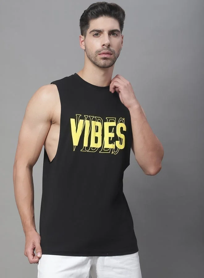 Take Two Men Black Graphic Print Tank By Door74
