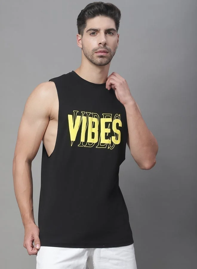 Take Two Men Black Graphic Print Tank By Door74