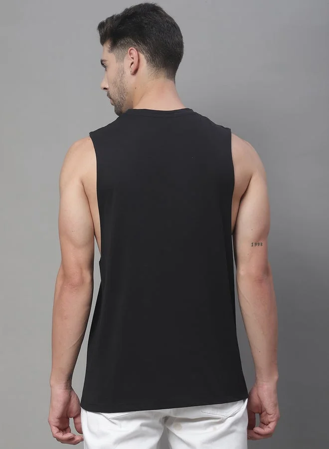 Take Two Men Black Graphic Print Tank By Door74