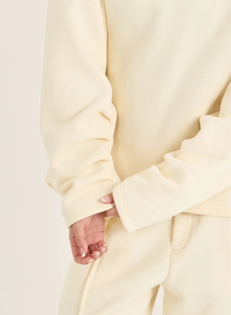 LOOM ARCHIVES  LOOM Ruched Sleeve Detail Sweat Shirt for Women | Best Price UAE