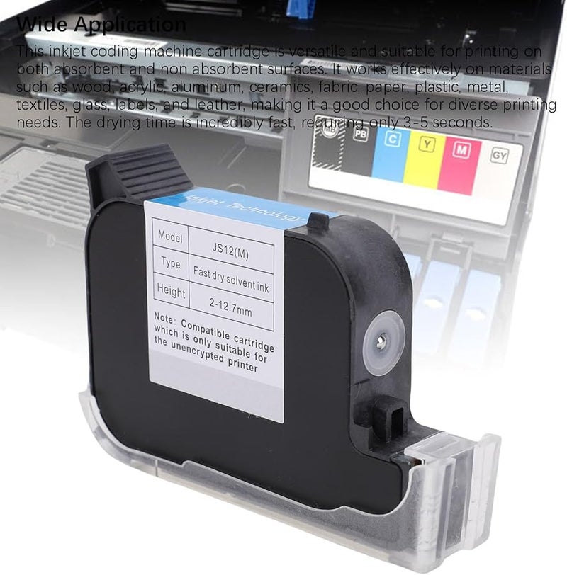 Eujgoov Black Ink Cartridge 42ML For SC12 CP12 SC12T Handheld Printer - Image 4