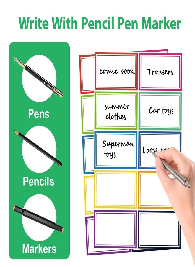 Dreecy 550 Pcs Name Tags Stickers, 3.5x2.25 inch Blank Name Labels Stickers, 10 Colors Double-line Nametags Name Tag Sticker for Kids, Classroom, School, Office, Conferences, Locker, School Supplies - Image 5