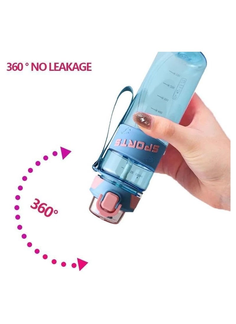 QSHOP SportBottle Leak Proof Sports Water Bottle, Portable Drinking Bottle for Gym and Fitness with Strap, BPA Free, 1 Liter Premium Quality  - Image 3