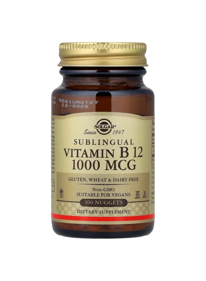 Vitamin B 12, Sublingual , 1,000 mcg, 100 Nuggets - Image 1